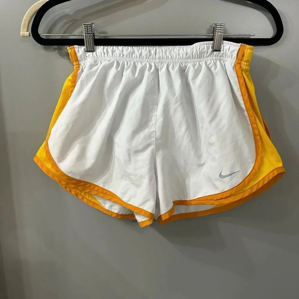 Nike Dri Fit Shorts White and Mustard Size Medium